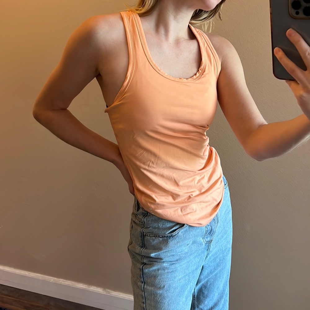 🧡peach salt life t-back scoop neck workout performance top, super soft